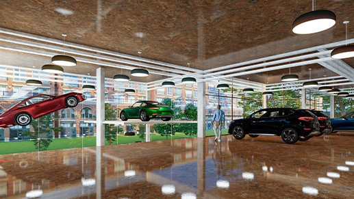 car showroom interior